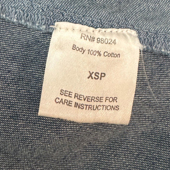 ANTHRO ✨ LOVE THE LABEL Denim Color block Patchwork Stripe Midi Maxi Skirt | XS - Picture 4 of 4